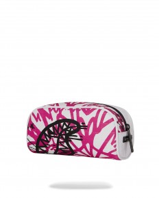 לצפייה במוצר קלמר / תיק איפור Sprayground דגם Pink Graffiti Shark – עיצוב גרפיטי בועט בוורוד ולבן